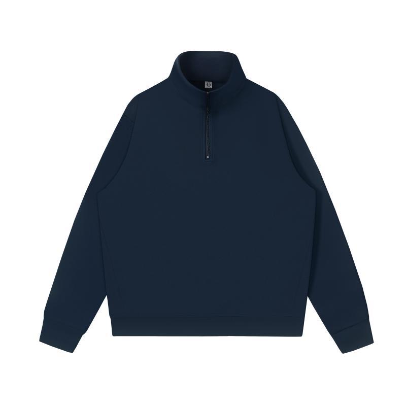 Transfronterizos semiabertos otoño-invierno con solapa de manga larga polo con cremallera corporativa chaqueta personalizada ropa de trabajo impresa logotipo comercio exterior