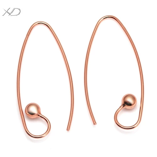 4.0 Bead Head Curved Ear Hooks [Rose Gold] P068