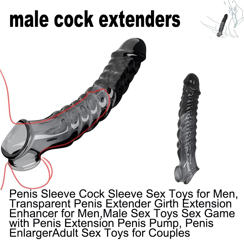 Vibrating Lock-On Penis Sleeve Extender, TPE Male Delay Sleeve, Manual Control — detail image 3