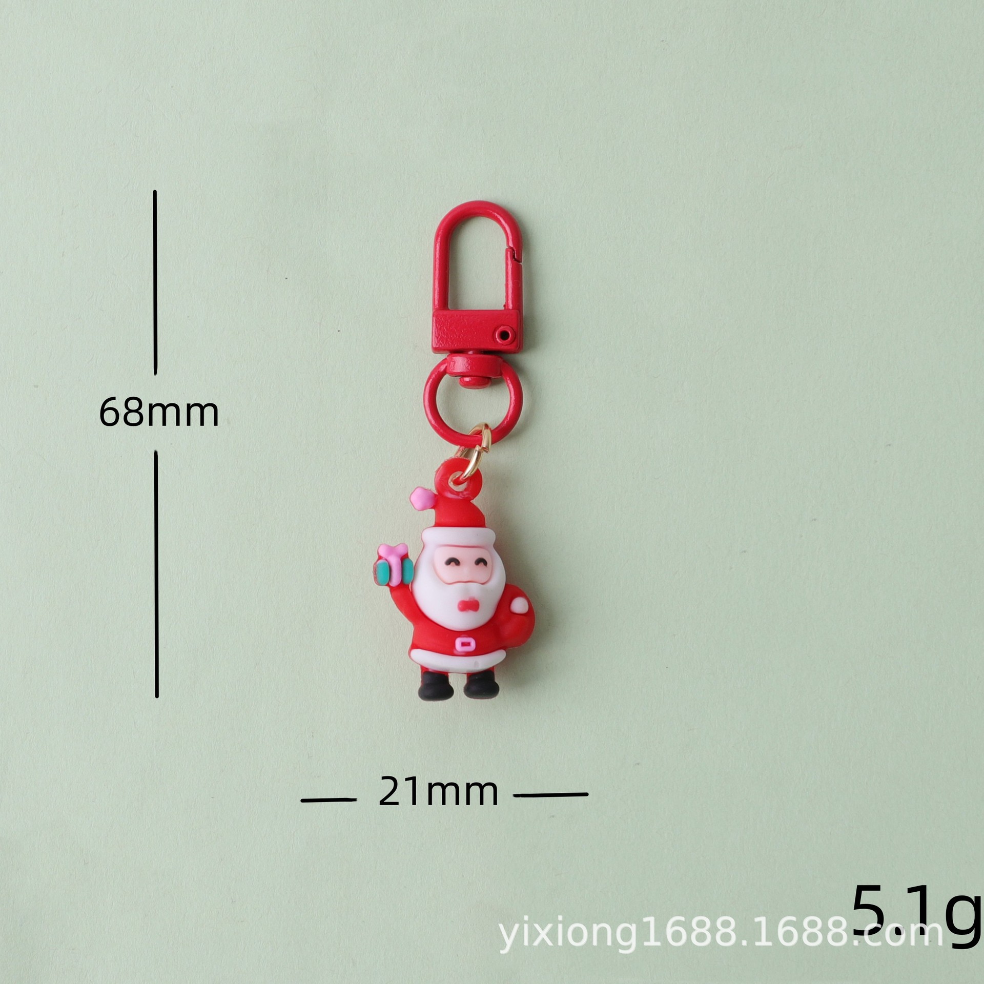 Nuevo llavero de Navidad dibujos animados Santa adorable mochila accesorios colgantes pegamento de PVC suave