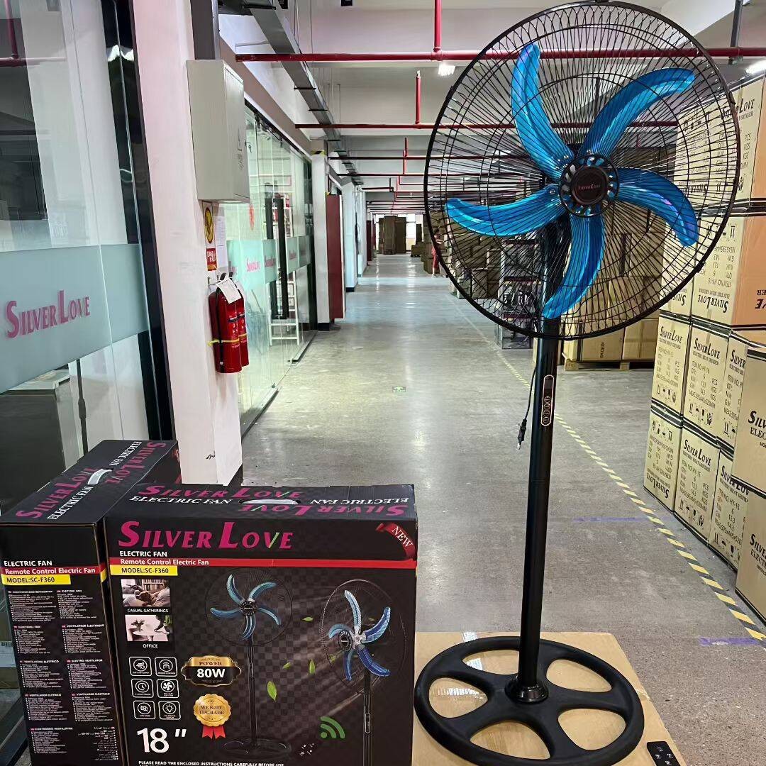 Comercio exterior exportación de ventilador eléctrico de control remoto de 18 pulgadas ventilador de piso de gran viento doméstico 220V fábrica directa de seis velocidades