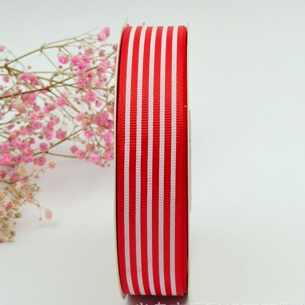 Suministro directo de fábrica 2,5 cm hilo cinta raya impresión cinta hornear caja de regalo embalaje Ropa Accesorios cinta