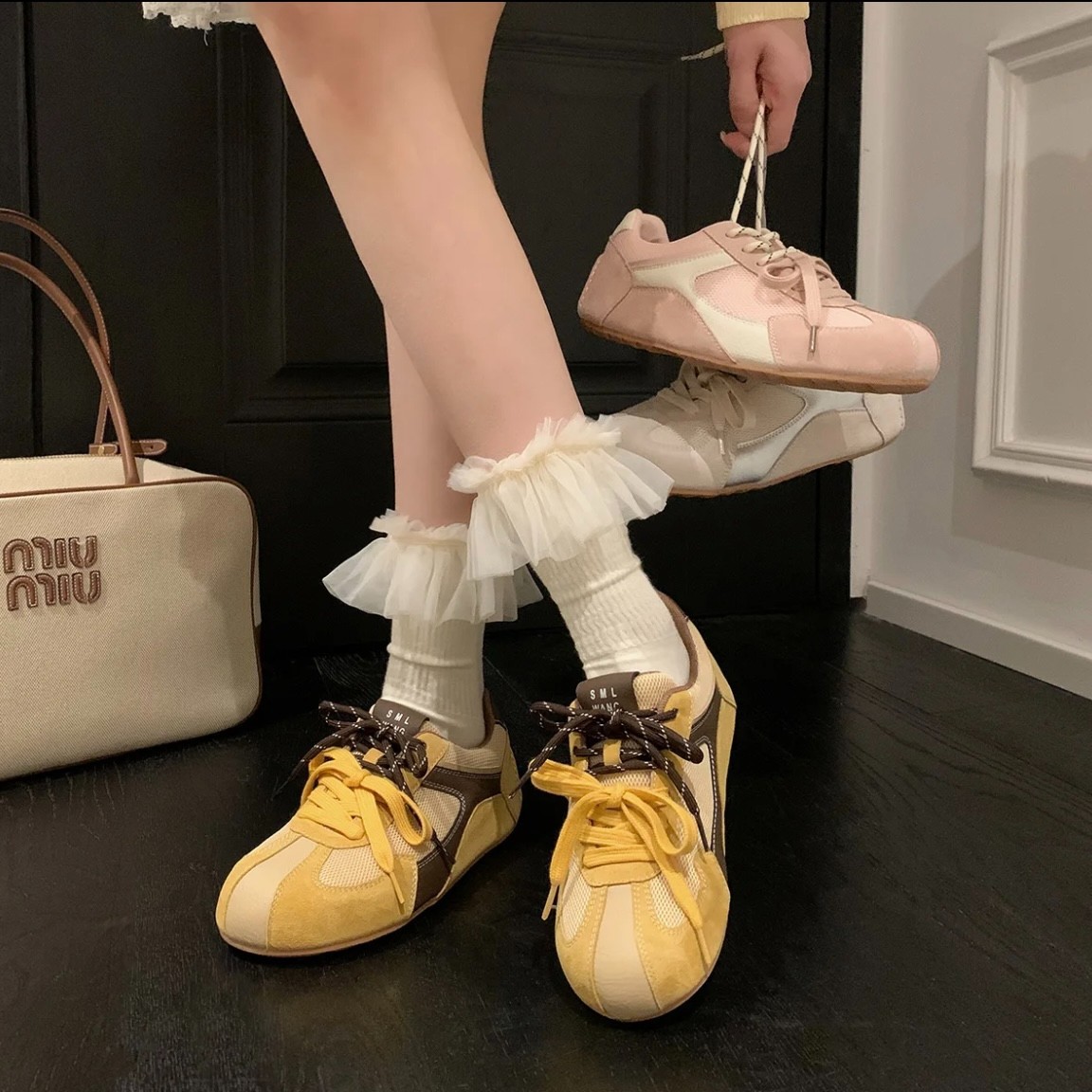 "Tío Stable" Colegio Crewe ~ Zapatos de entrenamiento para mujeres de primavera 2025 nuevos zapatos deportivos casuales de estilo universal