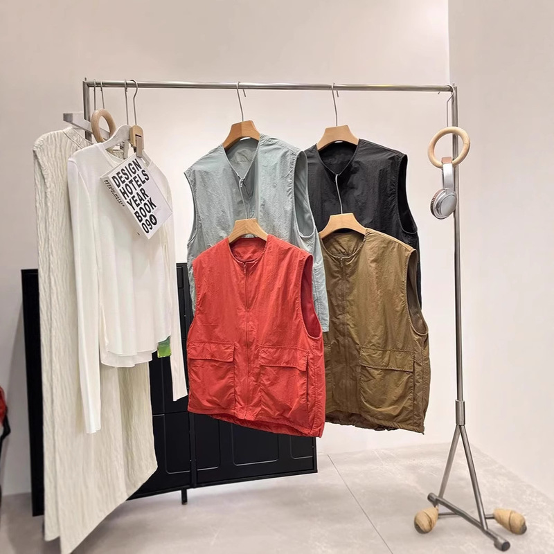 2025 Spring and Summer New Workwear Zipper Cardigan Vest Casual Vest Jacket Women K474939 Breathable