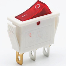 饮水机电子开关加热净水器制热水按键白色红按钮船型电源开关KCD3
