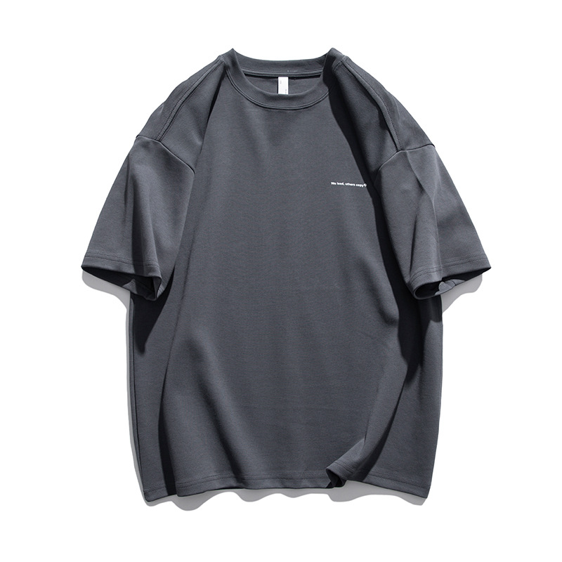 IZEXX estilo americano 300g de color sólido pesado de manga corta Camiseta de los hombres de la marca de moda suelta verano todo partido camisa de fondo más tamaño superior