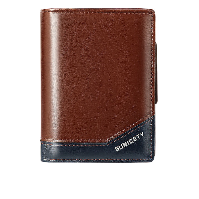 New PU leather multi-function zipper short men's wallet rfid wholesale dollar wallet card coin purse