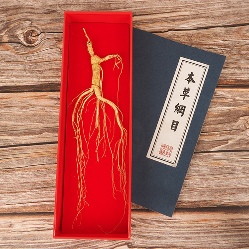 Ginseng Gift Box: 10-12 Year Wild Mountain Ginseng Whole Branch, for Soaking in Wine or Cooking Soup, Dry Ginseng Manufacturer Wholesale