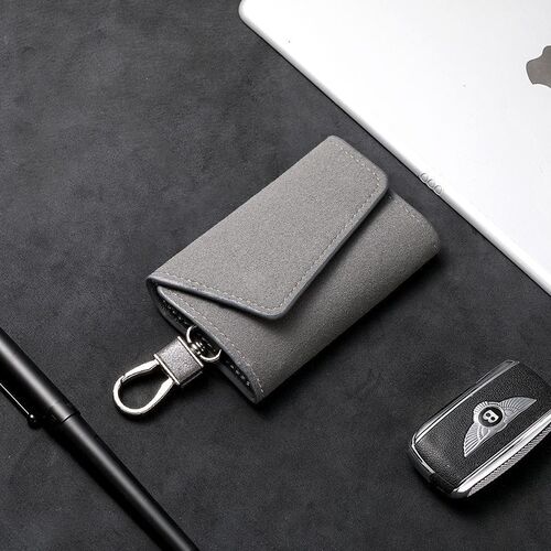 Suede Key Case Protective Cover for Men, New Online Sensation Card Holder, Dual-Function Household Multi-Functional Key Case