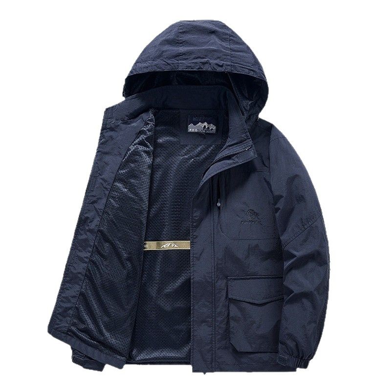 Chaqueta al aire libre transfronteriza para hombres primavera y otoño secado rápido a prueba de viento tamaño grande suelto delgado comercio exterior carga chaqueta de trabajo casual para hombres