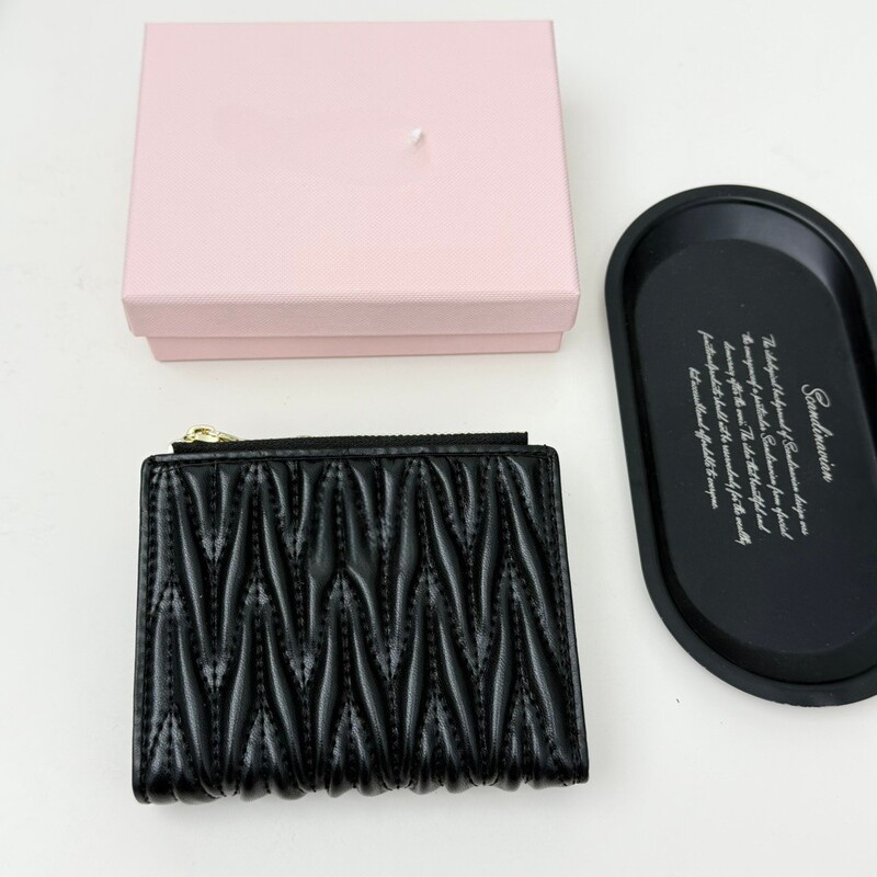 Compact Wallet 2024 Autumn and Winter Shiny Calfskin Casual Atmosphere Fashion Exquisite Portable Coin Purse Card Bag