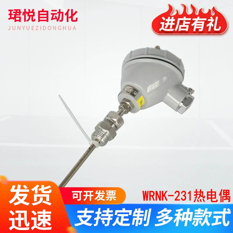 Термопара WZPK-135, прибор для измерения температуры и влажности, термодатчик с термостойким изоляционным покрытием, высокотемпературный датчик.