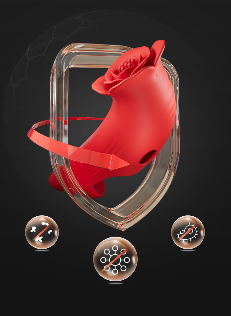 Rose Vibrating Finger Sleeve, Silicone G-Spot and Prostate Stimulation, Red Wearable Egg — detail image 7