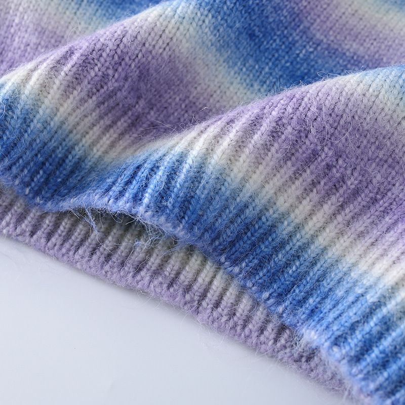 Sweater men's autumn and winter new style fresh gradient loose casual simple breathable couple's top knitted sweater_voghion.com