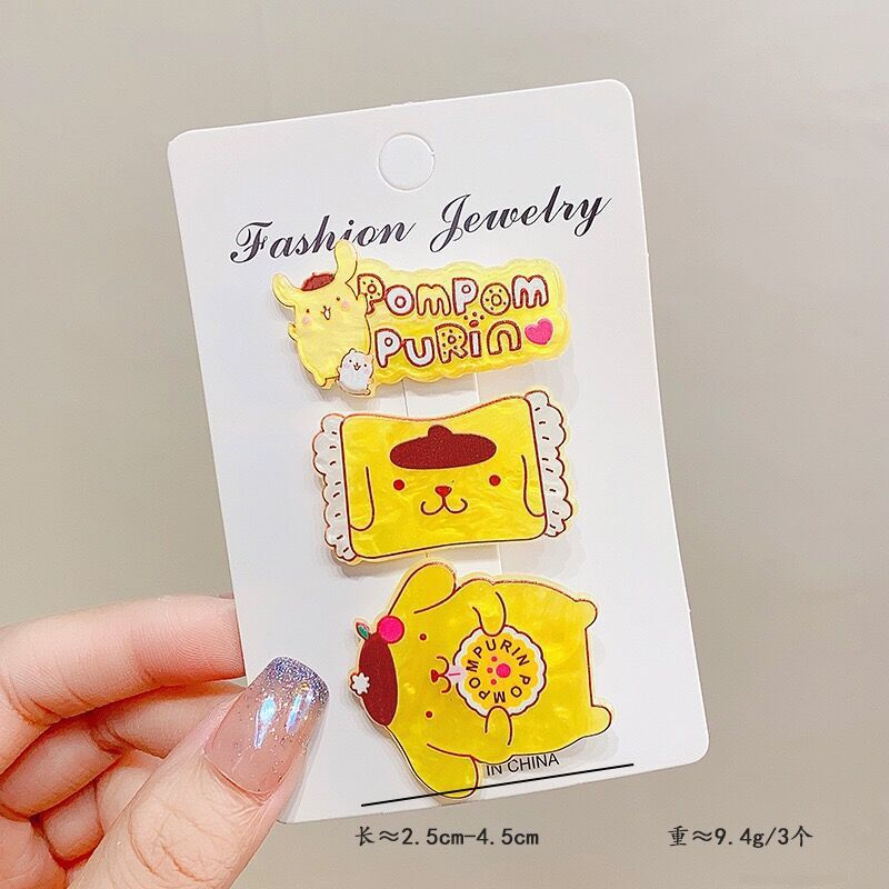 Nuevo traje de horquilla coolomi chica lindo traje de tres piezas Dibujos animados Yugui Lado de perro horquilla rota clip lateral fresco