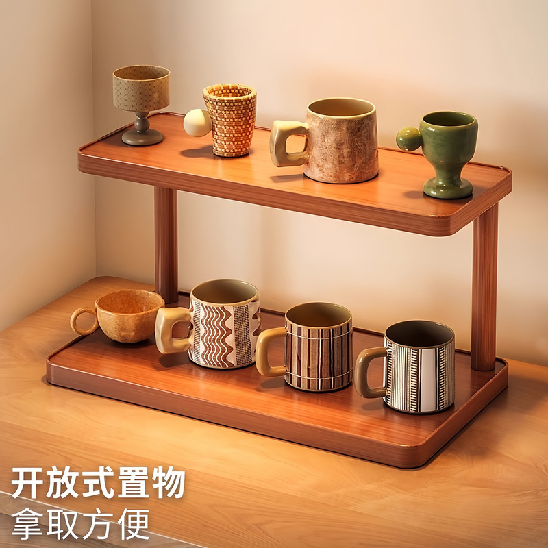 Desktop Storage Rack Cup Organizer Shelf Dining Table Countertop Workstation Water Cup Coffee Cup Tea Set Table Small Cup Holder