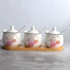 Three roses wooden seat set