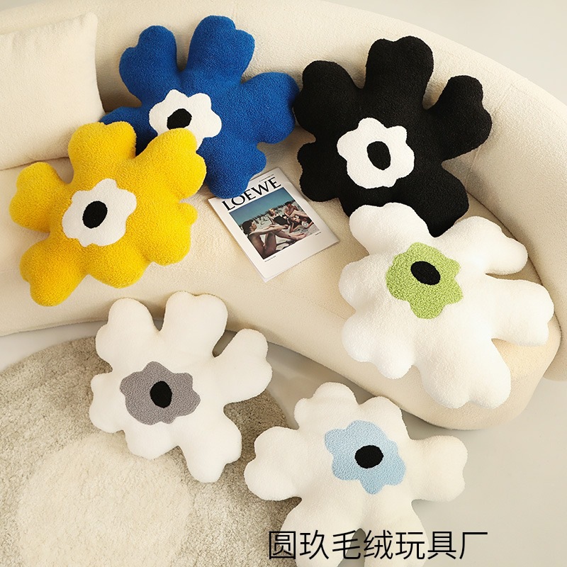 Ins Scandinavian Flower Pillow Modern Home Sofa Flower Cushion with Zipper Flower Bay Window Cushion Seat Cushion