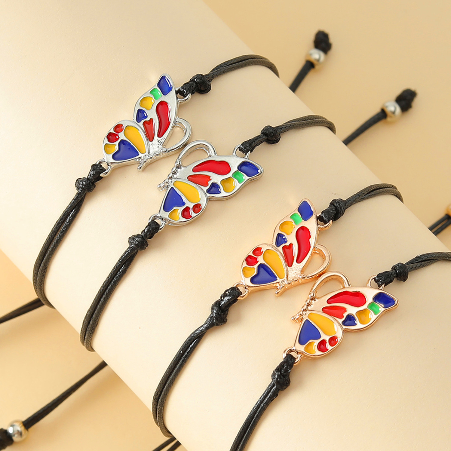 2 Pieces Fashion Butterfly Alloy Knitting Enamel Womenu0027S Bracelets