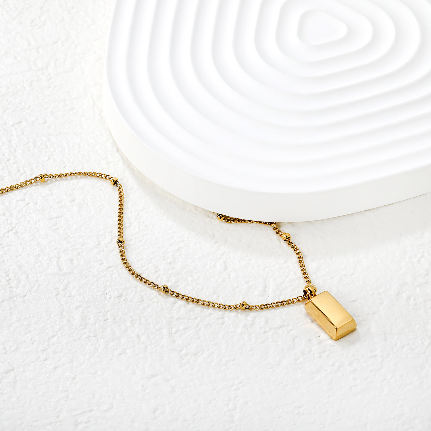 rectangular fashionable necklace stainless steel