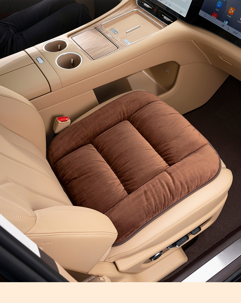 Car Winter Seat Cushion Universal Warm Anti-Slip Single-Piece Seat Cushion Car Rear Thickened Plush Flannel Seat Cover