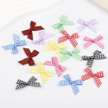 1cm格纹蝴蝶结 服饰内衣童装配件 千鸟格织带成品蝴蝶结辅料批发