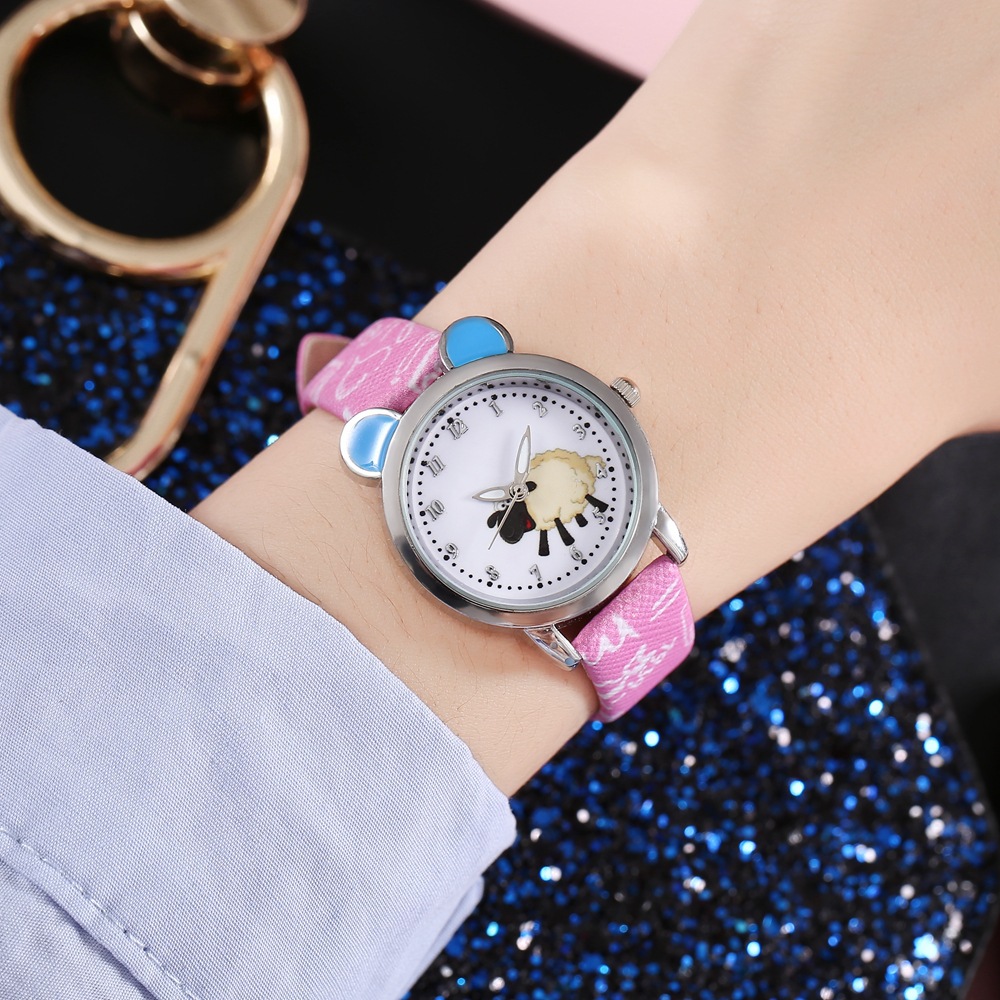 Dibujos animados para Niños orejas de gato reloj estudiantes de primaria reloj de cuarzo niños y niñas reloj lindo reloj casual fabricantes enviar en nombre