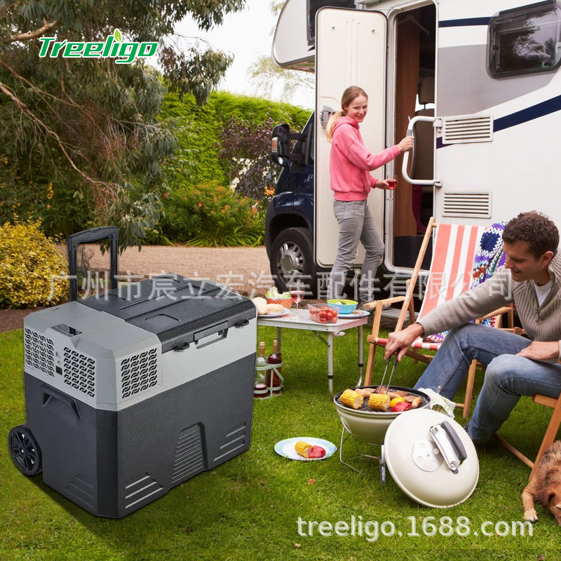 Treeligo refrigerador del coche 42/52/62 L compresor refrigerador del coche 12v24v220v congelador de viaje
