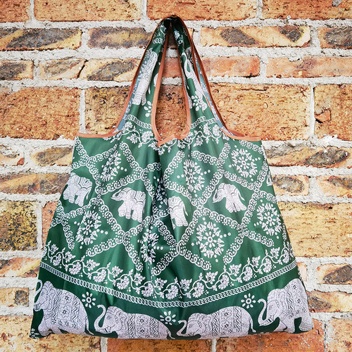 Japanese printed eco-friendly bag large size 210T supermarket folding shopping bag thickened tote bag shopping bag