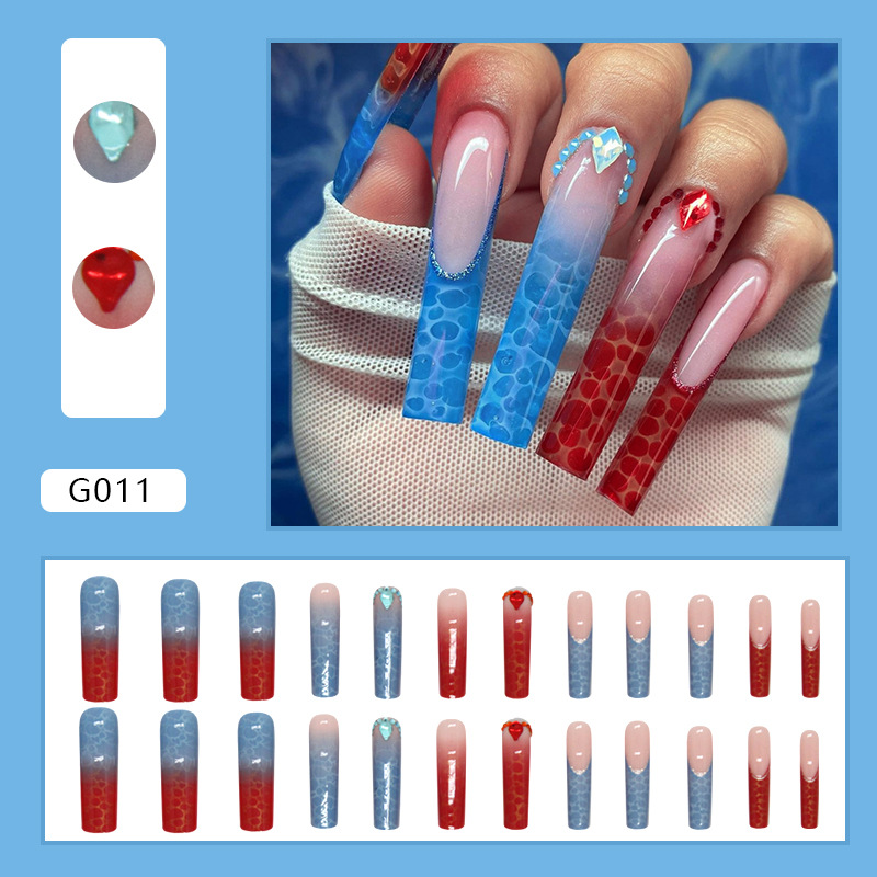 French Style Color Block Plastic Nail Patches 1 Piece display picture 1