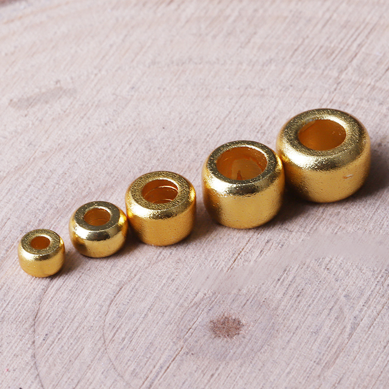 Traditional 24K Gold-Colored Apple Beads for Abacus, Counting Beads, Spacer Beads, and Accessories for Jewelry Making