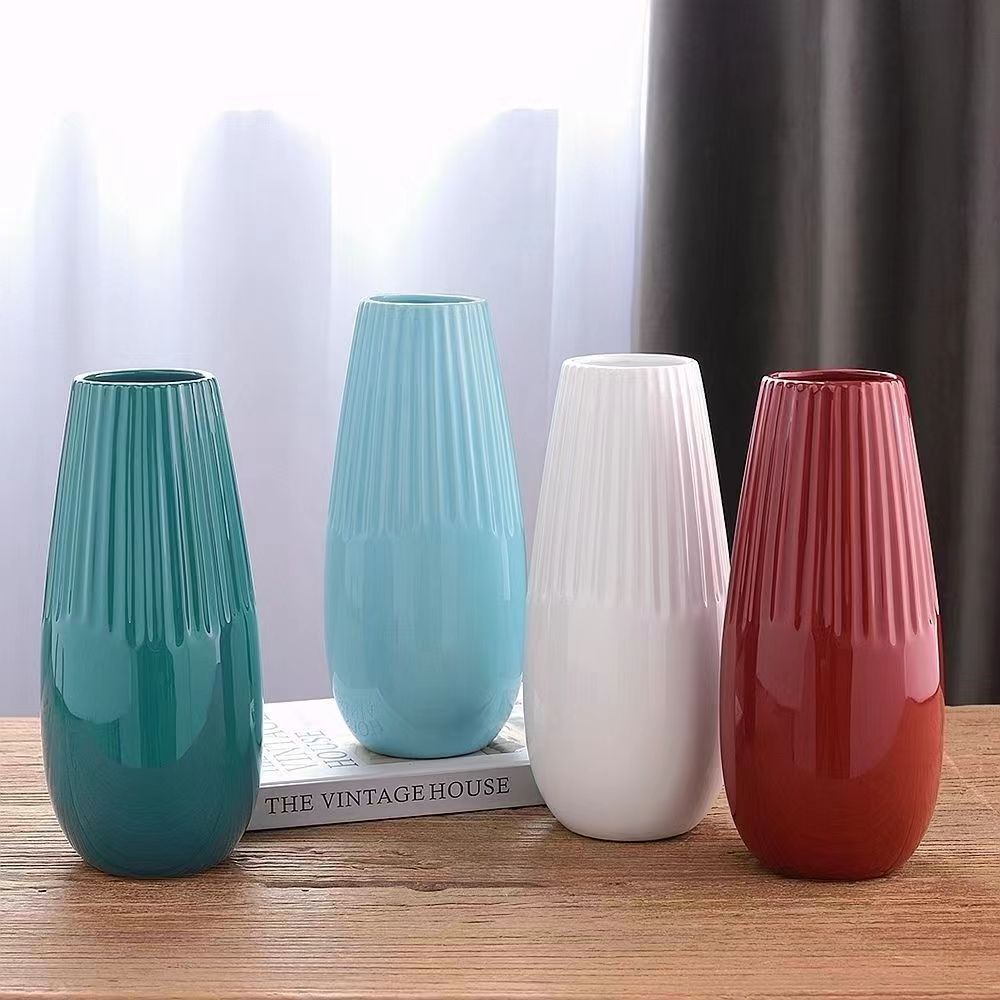 Ceramic vase white flower simple vase vertical vase source manufacturer