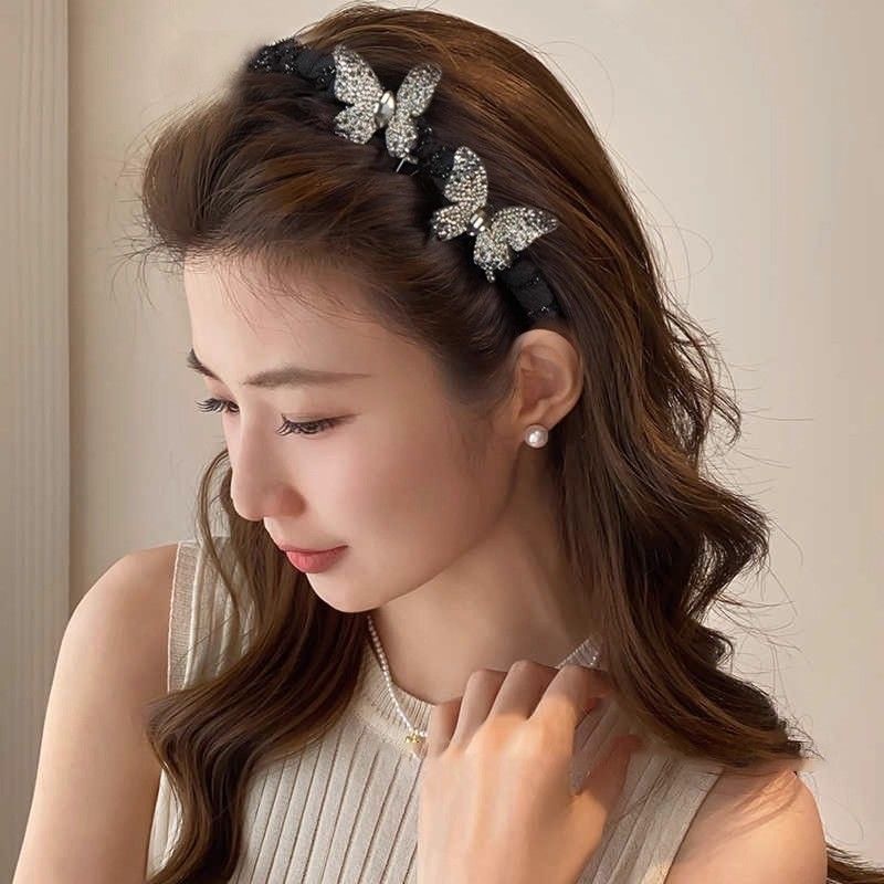 满钻高级感防滑带齿发箍女2025年新款精致洗脸发卡高级感头箍发饰|undefined