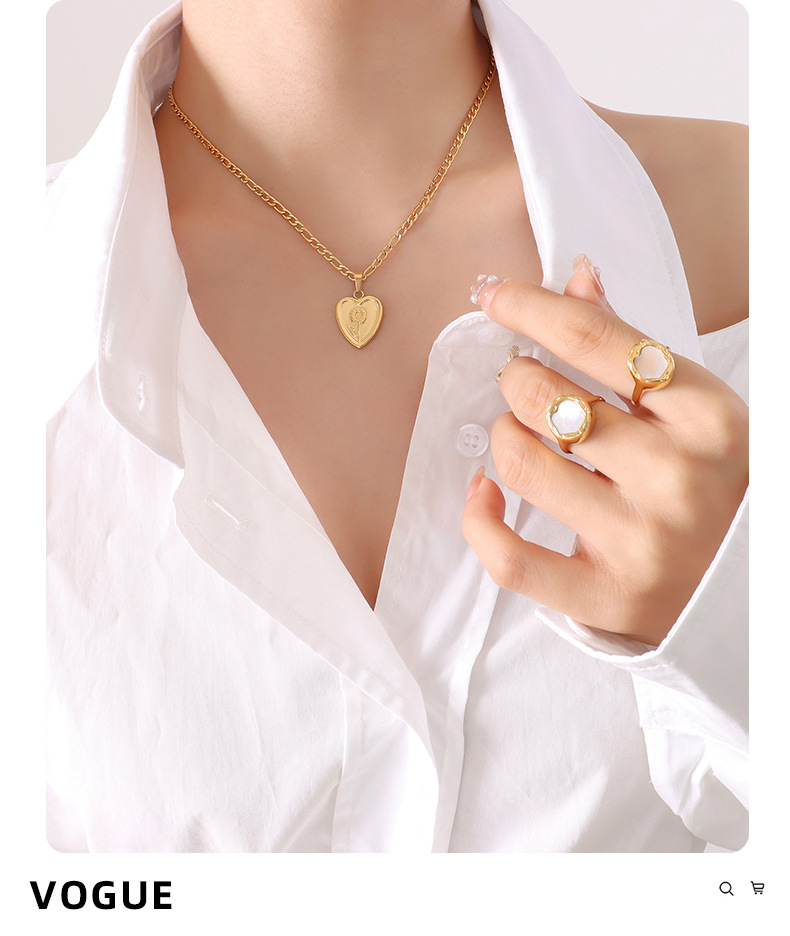 French Style Geometric Titanium Steel Necklace Plating Stainless Steel Necklaces