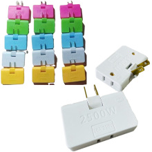 美规旋转一转三手机充电器插头1拖3插座二脚电源旅行多用转换器分