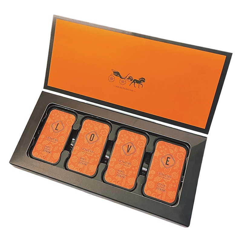 Douyin Popular Emma Shi Orange Solid Balm Big Brand Coco Solid Perfume Set Long-Lasting Fragrance Light Fragrance Portable
