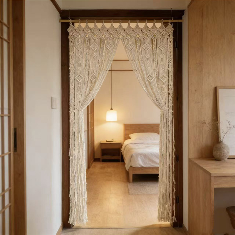 Nordic Style Tassel Curtain, No-Drill Tassel Handmade Woven Door Curtain, Window Curtain, Tapestry, Bohemian Entryway Partition Curtain Nordic Style Tassel Curtain, No-Drill Tassel Handmade Woven Door Curtain, Window Curtain, Tapestry, Bohemian Entryway Partition Curtain