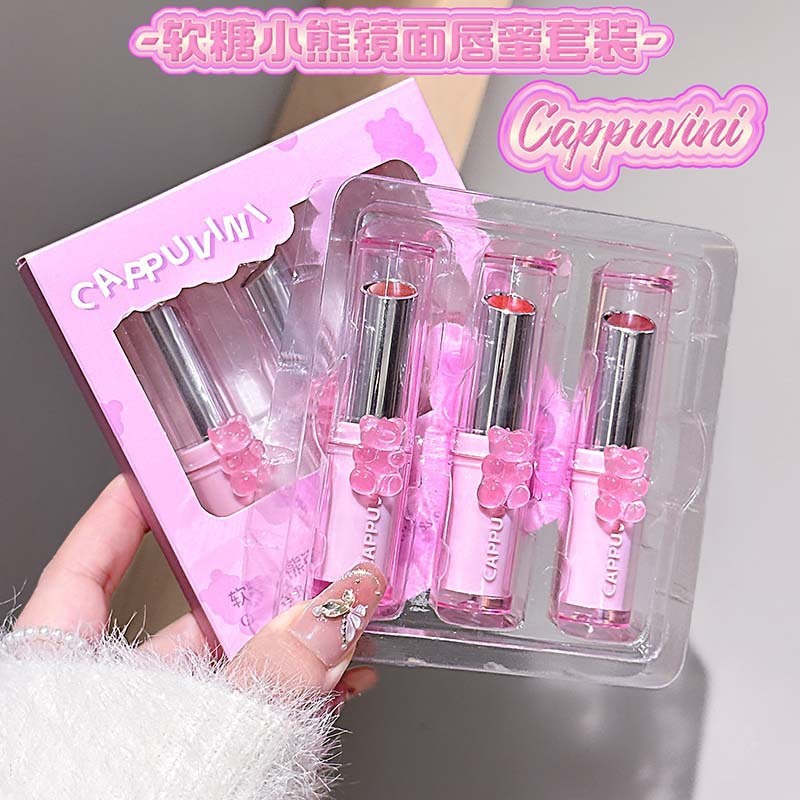 CAPPUVINI软糖小熊镜面固体唇蜜 纯欲伪素颜少女显白水光平价口红|undefined