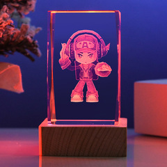 Entrepreneurial Crystal Glory King of Glory Glowing Night Light Birthday Gift for Classmates, Friends, Valentine's Day Partners, Heartfelt