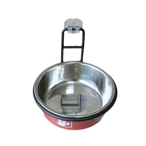 Pet stainless steel bowl hanging cat neck bowl anti-knock over cat food bowl kitten water bowl puppy rice bowl wholesale