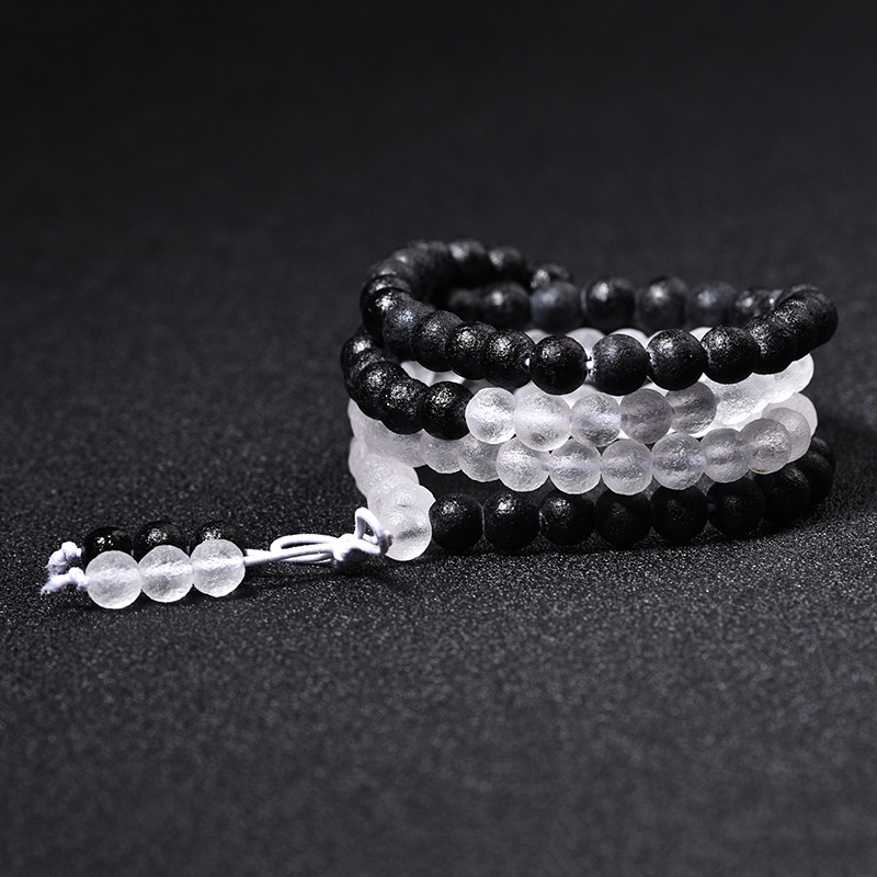 Simple fashion black and white multi circle meteorite bracelet Czech meteorite multi Circle Bracelet for men and women jewelry stall wholesale Simple fashion black and white multi circle meteorite bracelet Czech meteorite multi Circle Bracelet for men and women jewelry stall wholesale