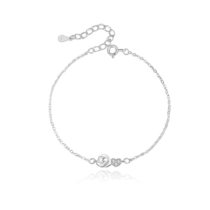 Xiaohongshu 925 pulsera de flor de rosa de plata esterlina amor femenino bosque todo fósforo arte micro incrustaciones estilo joyería de mano al por mayor