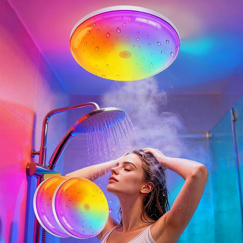 New cross-border product: Rechargeable bathroom light, LED shower ambient light, touch control, magnetic installation, IP65 ceiling light