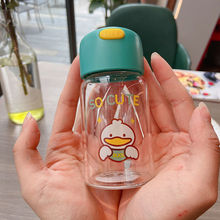 口袋杯迷你玻璃杯韓版卡通可愛小巧便攜水杯便攜帶提繩透明水杯子