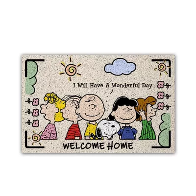 Avtomobil döşəmə paspasları – for Entrance and Doorway - a-beautiful-day-heals-snoopy-4060cm-square-wire-circle