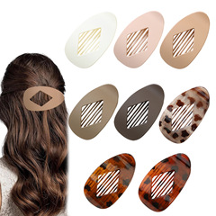 Amazonの新しい菱形フラットオーバルヘアピン、後頭部のヘアピン、カモノハシクリップ、エレガントなサメクリップ、クロスボーダーヘアアクセサリー