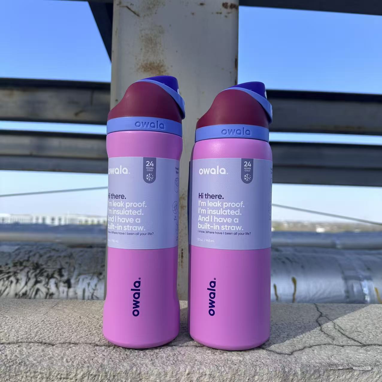 Owala en stock de gran capacidad portátil hervidor de agua al aire libre para hombres tazas de agua caliente de moda para mujeres tazas de fruta deportivas al por mayor