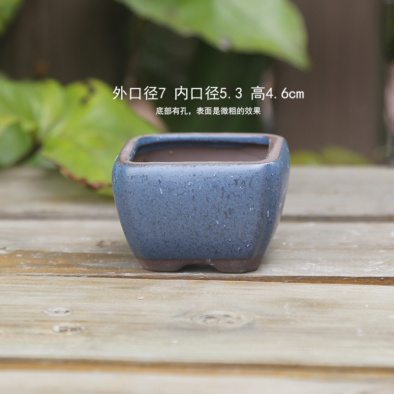 親指のたらいのミニ手作りは紫砂の粗い陶陶磁器の桃の卵の葉をまねて苗を挿します。|undefined