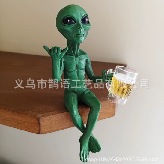 越境新商品 ハロウィン樹脂製置物 面白いエイリアン像 面白いエイリアンの創意工夫|undefined