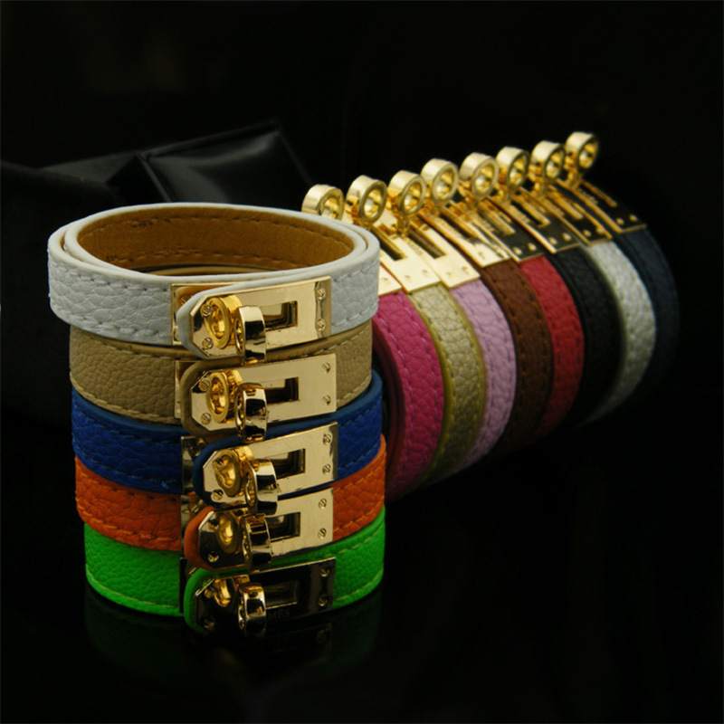 Hip Hop Rétro Couleur Unie Alliage De Gros Bracelet display picture 3